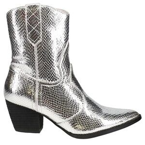 Coconuts Women's Bambi Western boots Silver Snake/Medium / 7